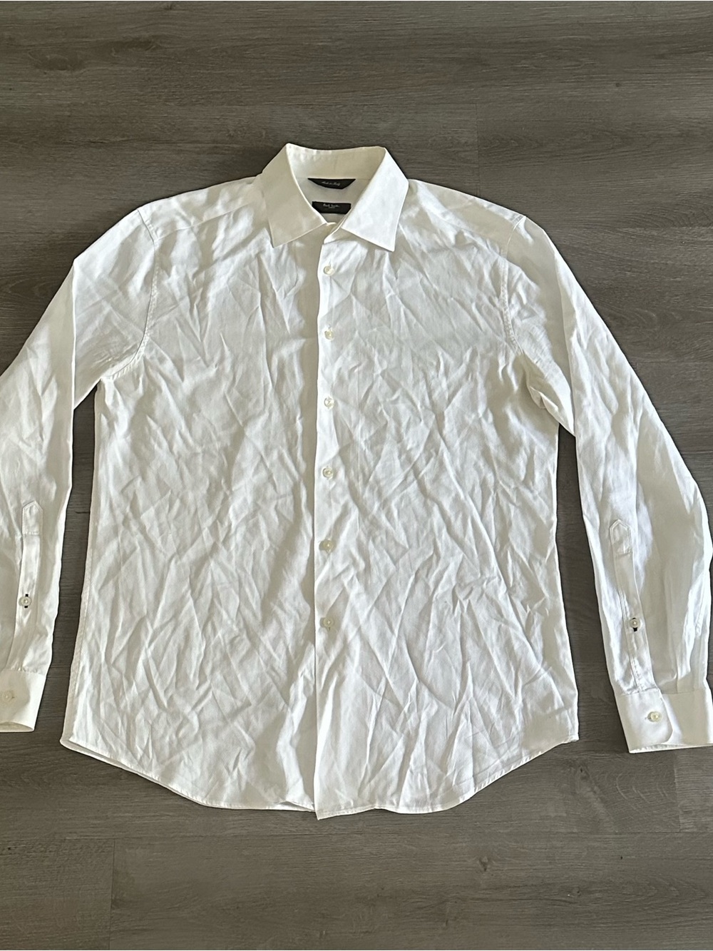 Paul Smith Dress Shirt Mens White Stripe Long Sleeve Cotton Italy Size 16.5